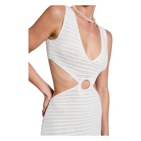 NEW DEVON WINDSOR sonya crochet cutout dress in off white - Picture 3 of 3